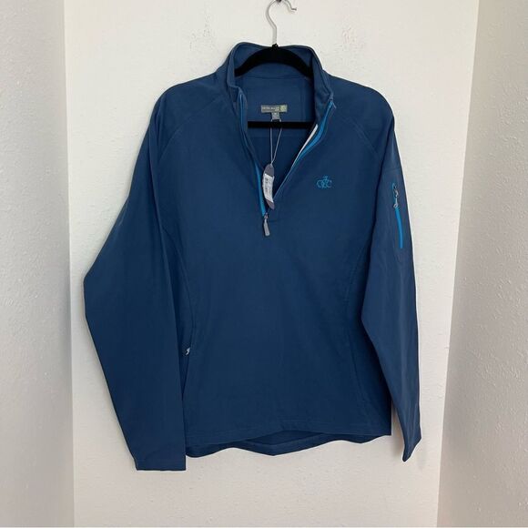 NWT Peter Millar  Suede Performance Quarter Zip Golf Sweatshirt - Picture 2 of 9